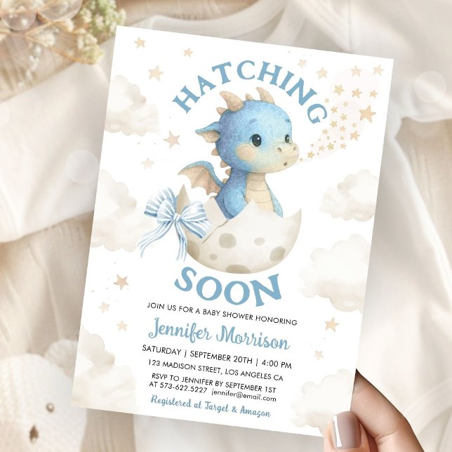 Invitation Bébé Dragon Naissant Bientôt Fête de Naissance Gar (Créateur téléchargé)