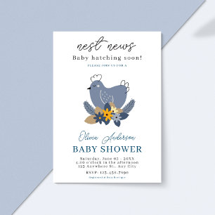 Invitation Bébé éclosion bientôt Baby shower Fleurs de poulet