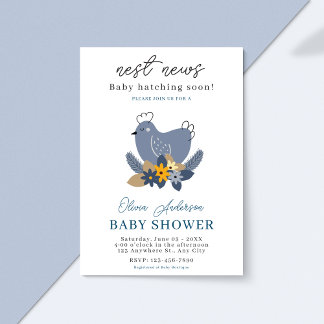Invitation Bébé éclosion bientôt Baby shower Fleurs de poulet