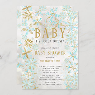 Invitation Bébé élégant Il fait froid dehors Baby shower garç