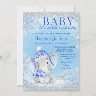 Invitation Bébé éléphant il fait froid dehors Baby Shower