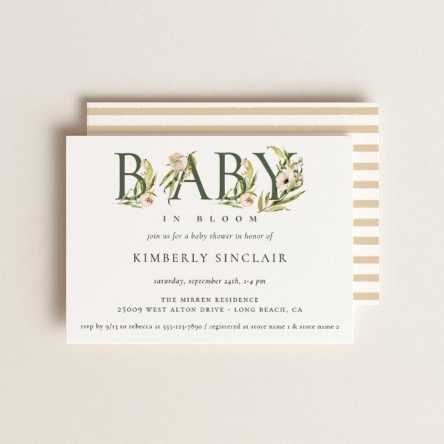 Invitation Bébé en Baby shower fleuri (Créateur téléchargé)