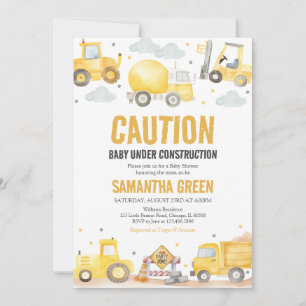 Invitation Bébé en construction Baby shower