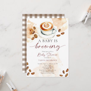 Invitation Bébé en cours de préparation Baby Shower Café Aqua
