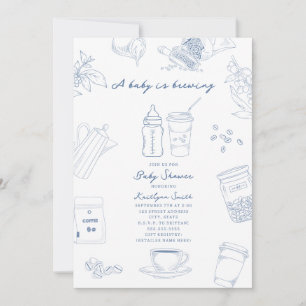 Invitation Bébé en cours de préparation Toile Café Garçon Bab