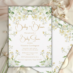 Invitation Bébé en Fleur Aquarelle Baby shower Floral