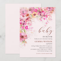 Bébé en Fleur Aquarelle Fleurs Baby Shower