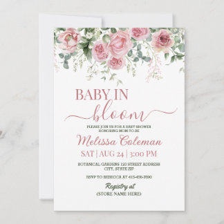 Invitation Bébé en Fleur Baby Shower
