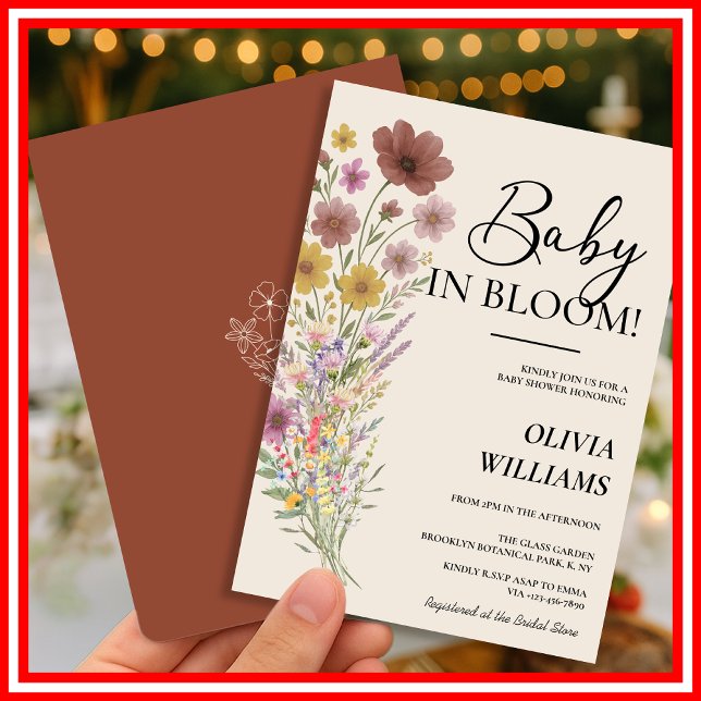 Invitation Bébé en Fleur Baby Shower (Créateur téléchargé)
