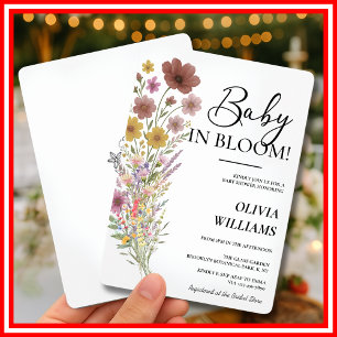 Invitation Bébé en Fleur Baby Shower Bohème aux Fleurs Sauv