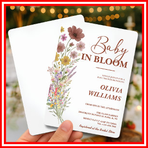 Invitation Bébé en Fleur Baby Shower Bohème aux Fleurs Sauv