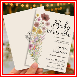 Invitation Bébé en Fleur   Baby Shower Bohème Fleur Sauvage