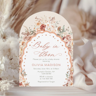 Invitation Bébé en Fleur Baby Shower Bohème Floral Neutre