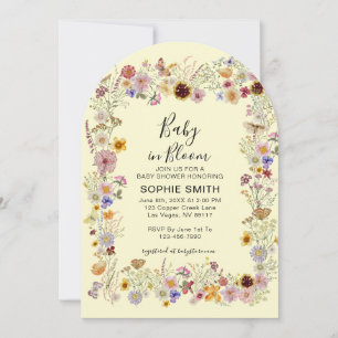 Invitation Bébé en fleur Baby shower de papillons de la fête