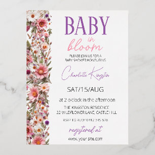Invitation "Bébé en Fleur", Baby Shower Fleurs Sau
