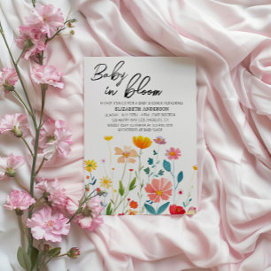Invitation Bébé en Fleur Baby shower floral - Fleurs élégante
