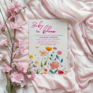 Invitation Bébé en Fleur Baby shower floral - Fleurs élégante