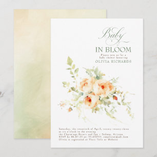 Invitation Bébé En Fleur Baby shower Floral Terracotta