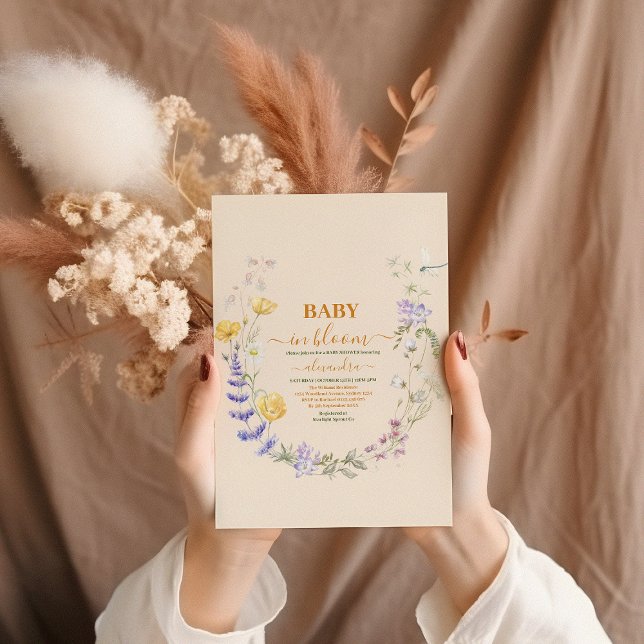 Invitation Bébé en fleur Baby shower sauvage bébé (Créateur téléchargé)