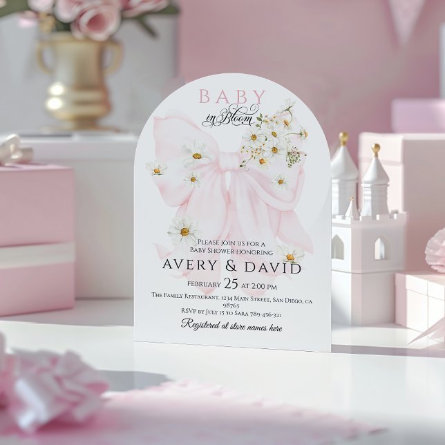 Invitation Bébé en Fleur Daisy Baby shower de fille de garçon (Créateur téléchargé)