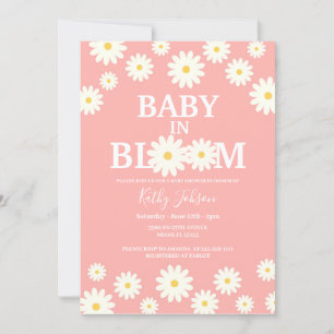 Invitation Bébé en Fleur Daisy Baby shower rose floral