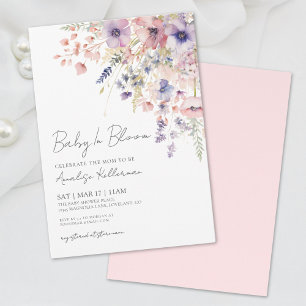 Invitation Bébé En Fleur D'Aquarelle En Fleur Baby shower Fil