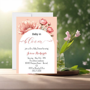 Invitation Bébé en fleur Élégant Baby shower Fille Fleur