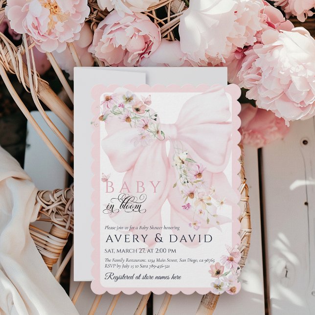 Invitation Bébé en Fleur Fleur Fleur Fleur Fleur Fleur Fleur  (Créateur téléchargé)