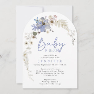 Invitation Bébé En Fleur Fleur sauvage Baby shower Arc Floral