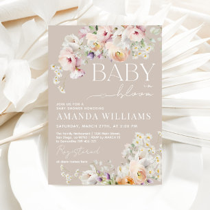 Invitation Bébé en Fleur Fleur sauvage Baby shower de printem