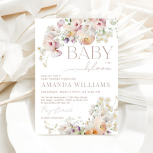 Invitation Bébé en Fleur Fleur sauvage Baby shower de printem