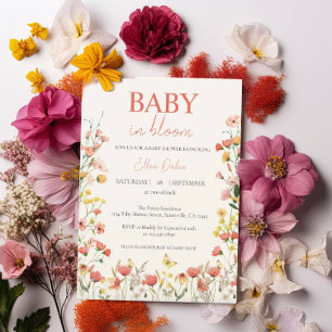 Invitation Bébé en fleur Fleur sauvage habillé Baby shower fi