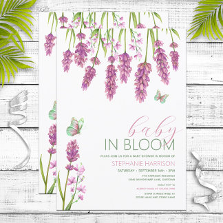 Invitation Bébé en Fleur Fleur sauvage rose Baby shower