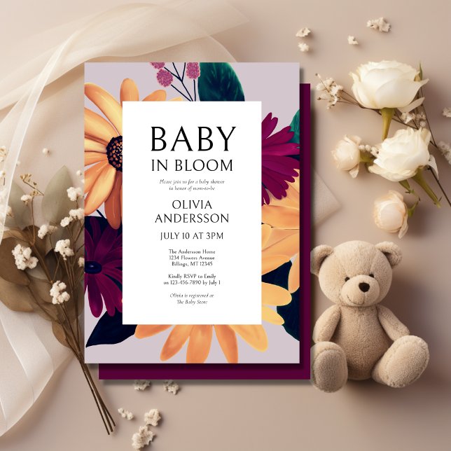 Invitation Bébé En Fleur Floral Baby shower Fille (Créateur téléchargé)