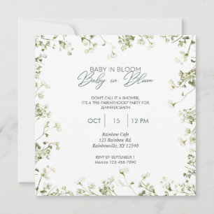 Invitation Bébé en fleur - Frontière respiratoire du bébé