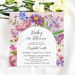 Invitation Bébé en Fleur Jardin Baby shower Floral