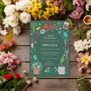 Invitation Bébé En Fleur Jardin Cultivant Baby shower Familia