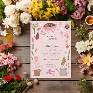 Invitation Bébé En Fleur Jardin Cultivant Baby shower Familia