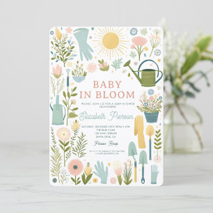 Invitation Bébé en Fleur Jardin Fleur Baby shower coloré