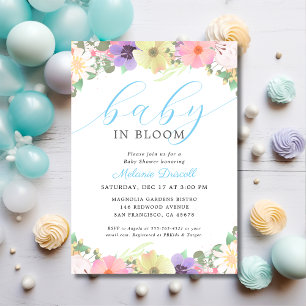 Invitation Bébé En Fleur Jardin Floral Bébé Garçon Douche