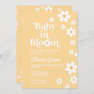 Invitation Bébé en fleur jaune Baby shower de marguerite Invi