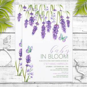 Invitation Bébé en Fleur Lavande Baby shower Fleur sauvage