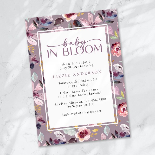 Invitation Bébé en Fleur Lilac Baby shower Floral (Créateur téléchargé)