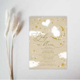 Invitation Bébé en fleur Petit Baby shower agneau