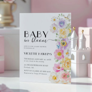 Invitation Bébé en Fleur Printemps Fleur Baby shower Floral