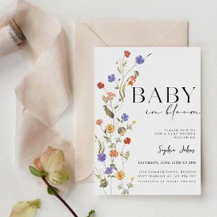Invitation Bébé en fleur Printemps fleur sauvage été Baby sho