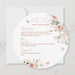 Invitation Bébé en Fleur Roses roses roses Florales Fille Bab