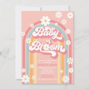 Invitation Bébé en fleur Super marguerite Baby shower arc-en-