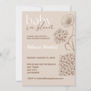 Invitation Bébé en fleurs