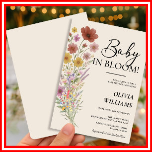 Invitation Bébé en fleurs   Baby Shower bohème aux fleurs sau